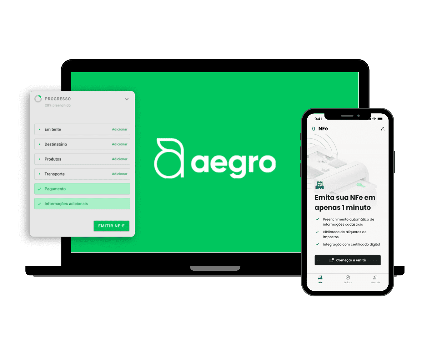 base tecnológica do aplicativo Aegro