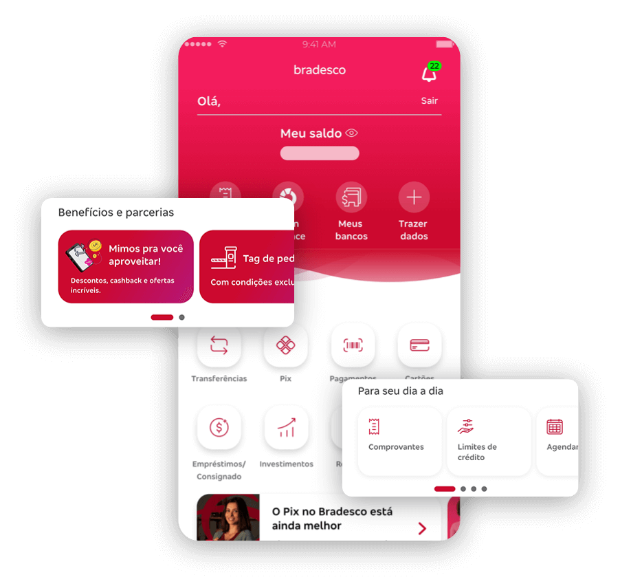 Aplicativo do Banco Bradesco ux