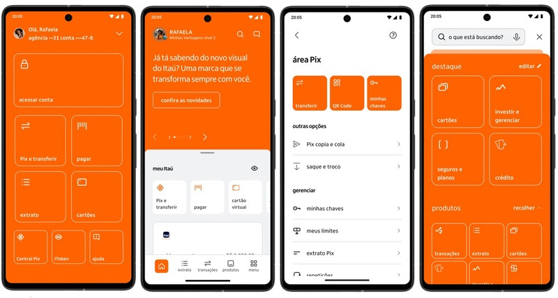 Aplicativo do Banco Itaú ux